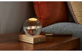 Veioză maro cu luminozitate reglabilă cu abajur din sticlă (înălțime 12 cm) Amber – Gingko