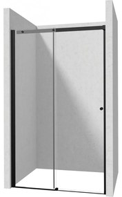 Usa sticla dus culisanta 130x200 cm profil negru Deante Kerria Plus 1300x2000 mm, Negru mat