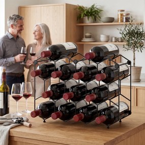 HOMCOM suport sticle masă metal | Aosom Romania