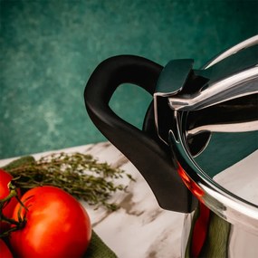 Oala sub presiune Rosberg R51311A5, 5 L, 2 capace, Inductie, Baza 3 straturi, Inox