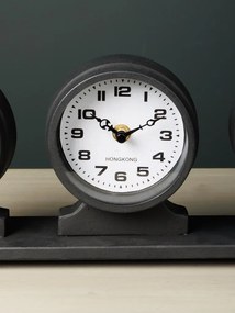 Suport cu 3 ceasuri de masa, din metal, Jet-Lag