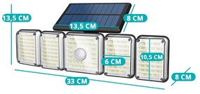 Lampa solara rotativa cu 5 panouri, 300 LED