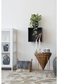 Suport lumânare, sticlă/metal, transparent/verde 2 buc