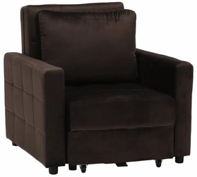 Fotoliu extensibil, catifea Velvet ciocolatiu, PECHRO
