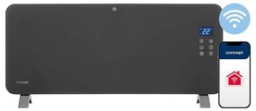 Concept KS4100 - Convector/încălzitor electric inteligent, 1000/2000 W, Wi‑Fi, IP24, gri