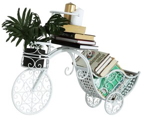Ghiveci de flori RETRO în formă de bicicletă, alb, ALENTO