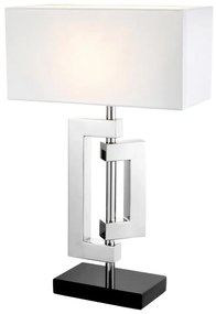 Veioza, lampa de masa LUX, finisaj nickel, H-64cm, Leroux 107567 HZ