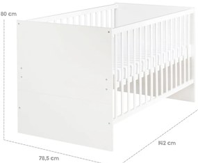 Pătuț alb cu înălțime reglabilă 70x140 cm Anton – Roba