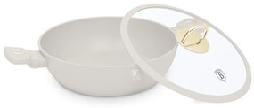 Cratiță cu capac 28 cm, 3.8L – Berlinger Haus Sahara Collection BH 8068, crem, antiaderentă, pentru rețete rapide și sănătoase