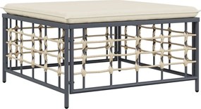 vidaXL Taburet de grădină cu pernă, bej, poliratan