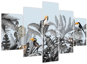 Tablou - Animale în pădurea tropicală (150x105 cm)
