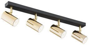 Plafoniera cu 4 spoturi design minimalist LAGOS negru/alama