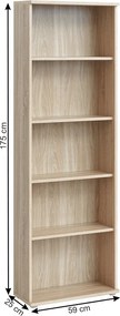 Dulap biblioraft, stejar sonoma, EMIO TYP 08