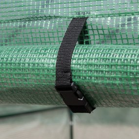 Outsunny Sera de Gradina cu 2 Rafturi pentru plante, legume, fructe din PE si Otel, 214x143x195cm - Verde | Aosom Ro