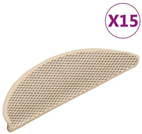 vidaXL Covorașe scări autoadezive 15 buc berber 56x17x3cm aspect sisal