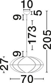 Lustra cu lumina difuza abajur in BRERA 70cm