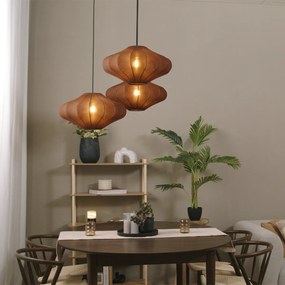 Lampă suspendată Japandi maro 50cm 3 lumini - Plu