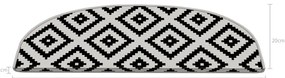 Covorașe pentru scări negre-albe 16 buc. 20x65 cm Art – Vitaus