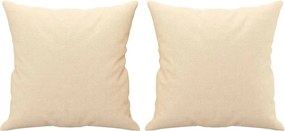 vidaXL Perne decorative 2 buc. crem 40x40 cm, material textil