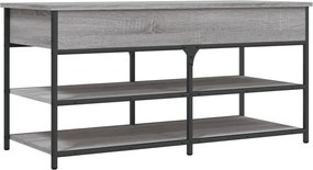 vidaXL Bancă de pantofi, gri sonoma, 100x42,5x50 cm, lemn prelucrat