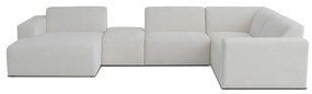 Colțar alb cu tapițerie din stofă bouclé (în formă de "U") Roxy – Scandic