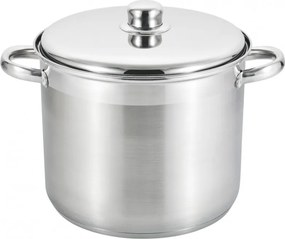 Oala adanca cu capac inox Rosberg R51211B20S, 20 cm, 5,5 l, Baza multistrat, Inductie, Otel inoxidabil