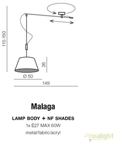 Lustra directionabila design modern Malaga WH