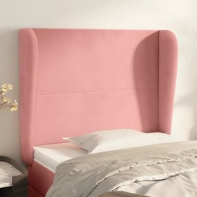 3117711 vidaXL Tăblie de pat cu aripioare, roz, 83x23x118/128 cm, catifea