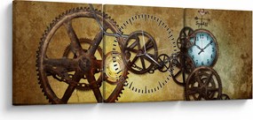 Tablou cu aparatele istorice ale ceasurilor (cu ceas) (90x30 cm)