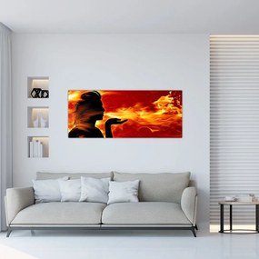Tablou femeii în foc (120x50 cm)