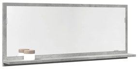 vidaXL Dulap baie cu oglindă, gri beton, 90x11x37 cm, lemn prelucrat