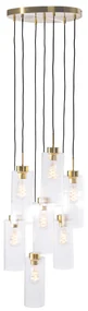 Lampă suspendată Art Deco aurie cu sticlă 7 lumini - Laura