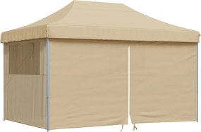 vidaXL Cort pliabil pentru petreceri cu 4 pereți laterali, bej