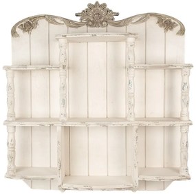 Etajera de perete alb antichizat, stil Brocante, "Marcelline"