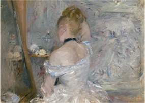 Tablou pe sticlă - Berthe Morisot, Woman at Her Toilette, reproducere (70x50 cm)