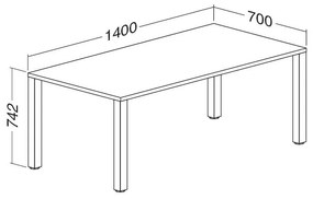Masa ProOffice B 140 x 70 cm, nuc