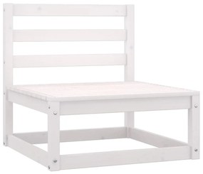 Canapele de mijloc pentru gradina, 2 buc., alb, lemn masiv pin