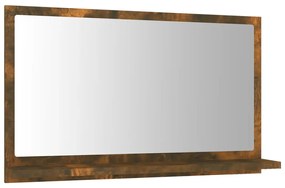 815636 vidaXL Oglindă de baie, stejar fumuriu, 60x10,5x37 cm, lemn prelucrat