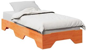 vidaXL Cadru pat fără saltea ceară stivuită maro 90x190 cm lemn masiv
