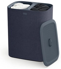 Cos pentru rufe Joseph Joseph Tota 50004, 90 L, Manere de transport, 2 compartimente, Negru