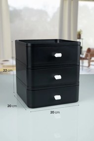 Organizator de machiaj OMS-001 Negru 20x20x22 cm