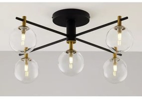 Lustră aplicată Jupiter 2035 FIGARO 5xG9/10W/230V negru/auriu/bej/transparent