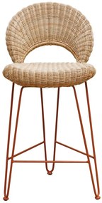 Scaun de bar, din rattan si metal, Hanoi