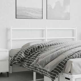 vidaXL Tăblie de pat metalică, alb, 160 cm