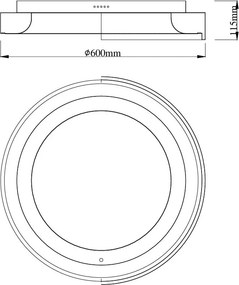 Plafoniera LED design circular Aruba 60cm negru