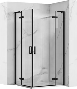 Cabina de dus patrata Rea Hugo cu 2 usi batante 90x90 cm negru