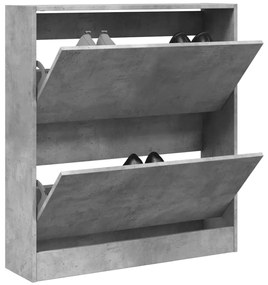vidaXL Pantofar, gri beton, 80x21x87,5 cm, lemn prelucrat