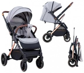 Carucior sport pentru copii, pliere compacta tip troller si maner reversibil, gri - CPC-48-gri