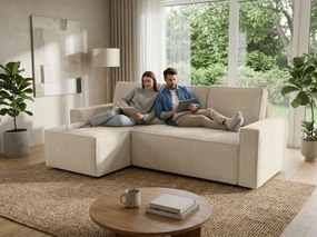 Reducere Set coltar extensibil reversibil SMART BOUCLE 232x143 cm, crema Clasa II