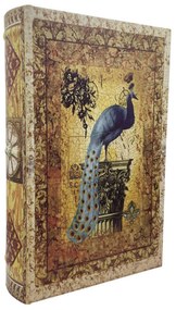 Cutie tip carte PEACOCK, 12.5x3x21cm, Lemn